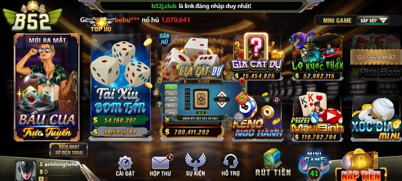 Quy trình tham gia chơi Gia cát dự trên B52