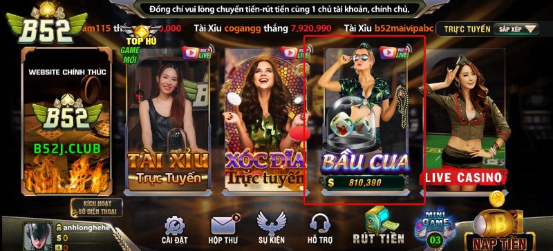 Cách thức tham gia chơi game tại B52 đơn giản