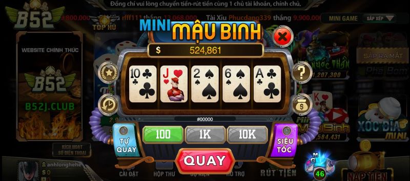 Giới thiệu sơ lược về tựa game mini mậu binh