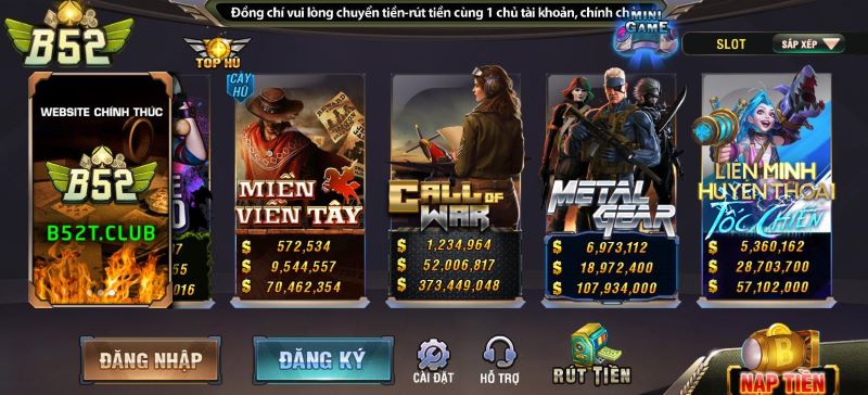 Hướng dẫn cách tham gia chơi game slot tại B52
